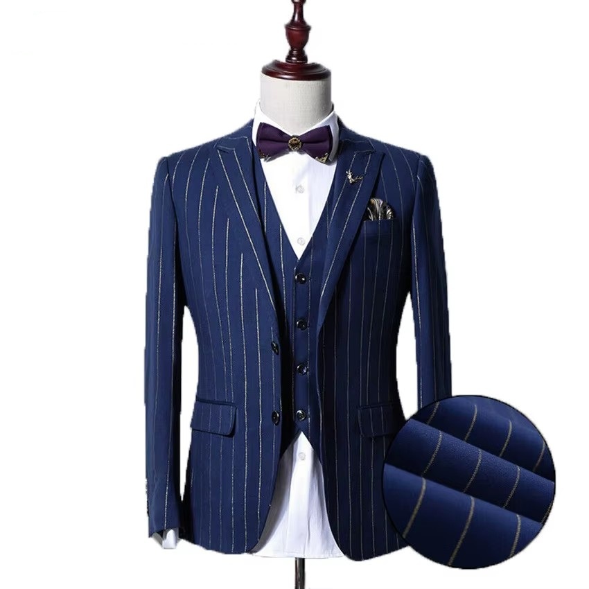 Men'S Grooming Jacket - Auriparus flaviceps 골드 스트라이프 남성 정장