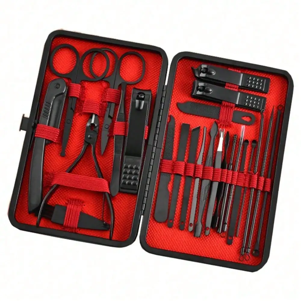Mens Grooming Kit Bag - 8/24개입 전문 매니큐어 세트 & 페디큐어