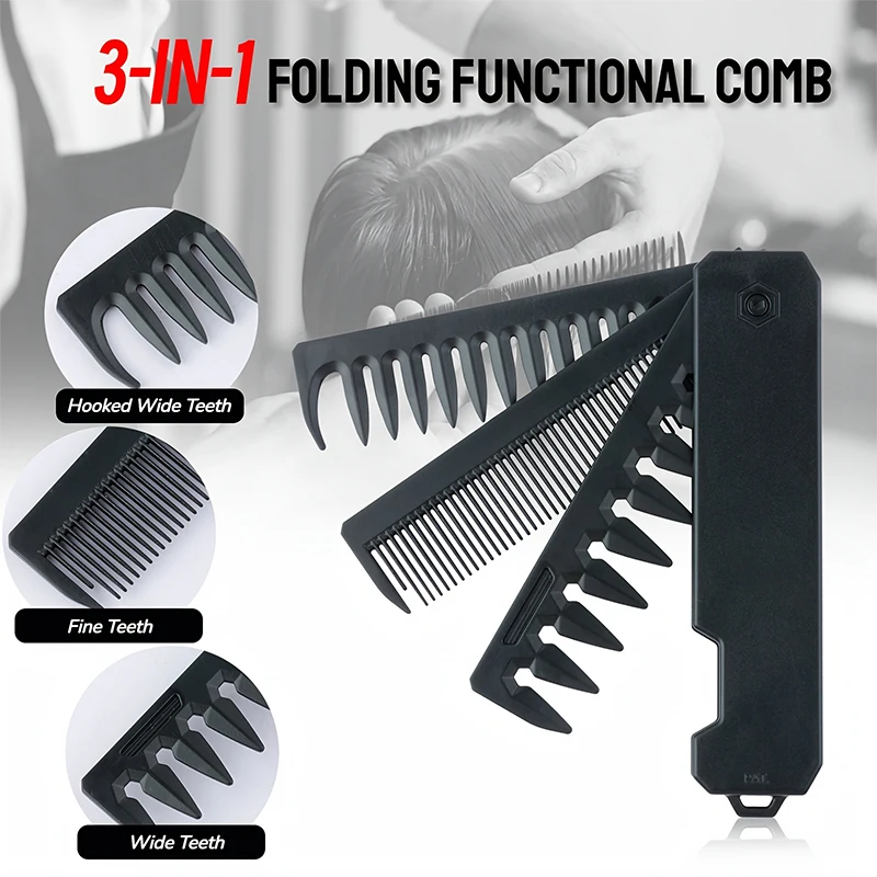 남성용 3-in-1 접이식 수염 빗, 수염 빗 브러시, - Mens Grooming Kit Bag 리뷰 및 가격