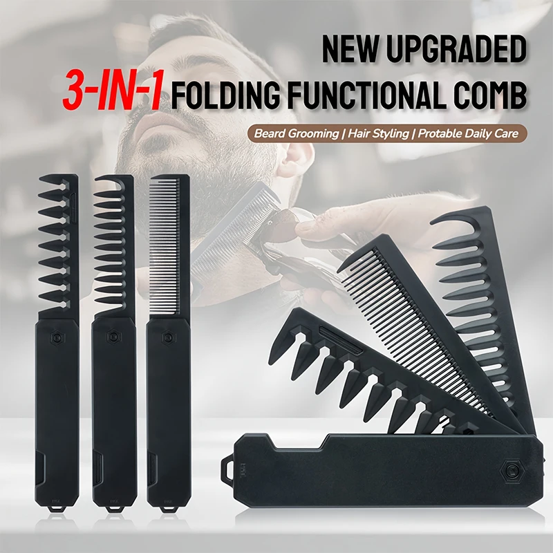 남성용 3-in-1 접이식 수염 빗, 수염 빗 브러시, - Mens Grooming Kit Bag 리뷰 및 가격