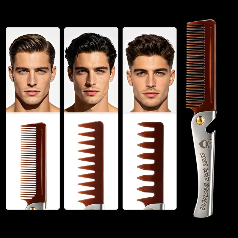 접이식 남성용 헤어 스타일링 빗 이중 톱니 디자인 긁힘 - Men Grooming Home 리뷰 및 가격
