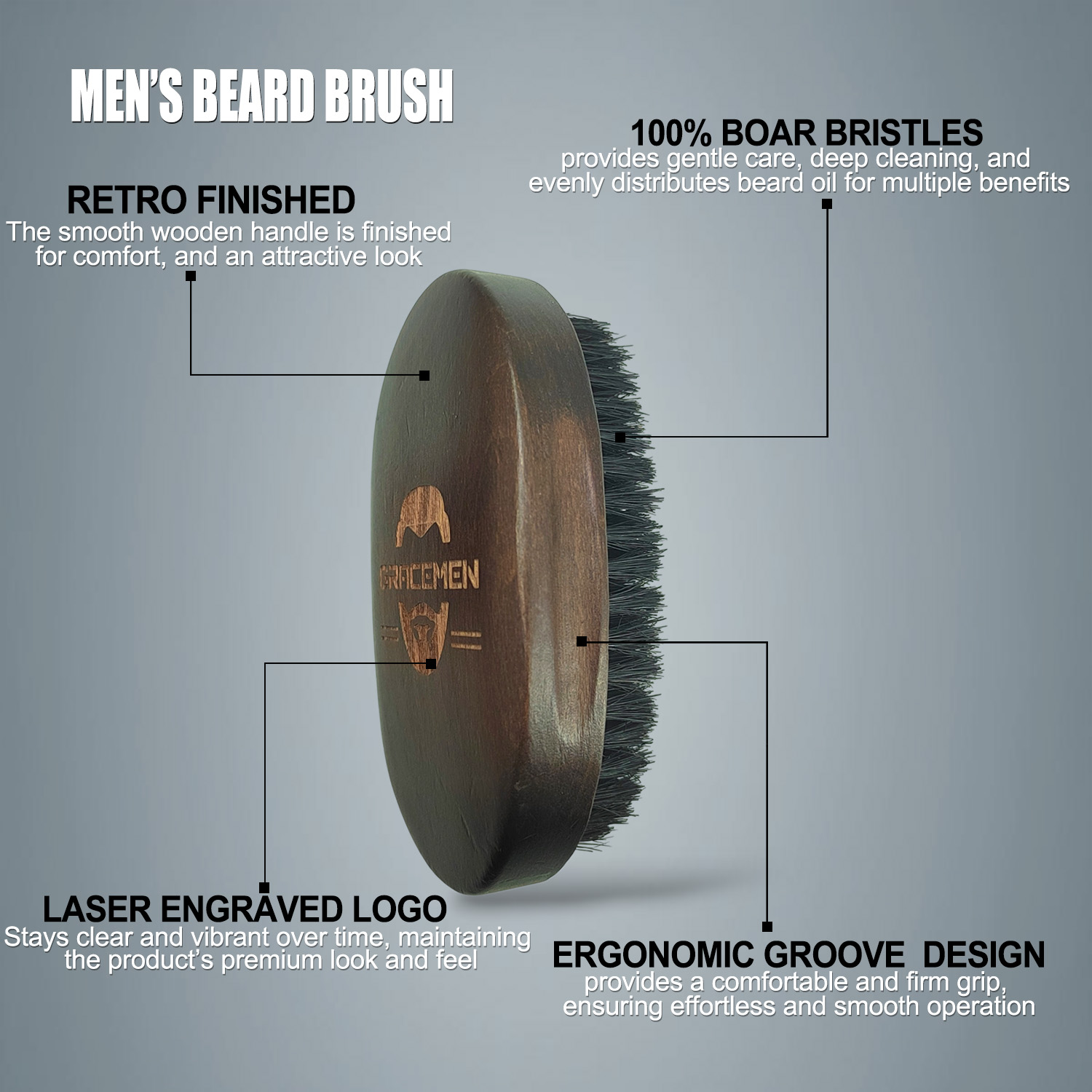Gracemen 수염 키트 - 복고풍 수염 브러시 및  - Mens Grooming Kit Bag 리뷰 및 가격