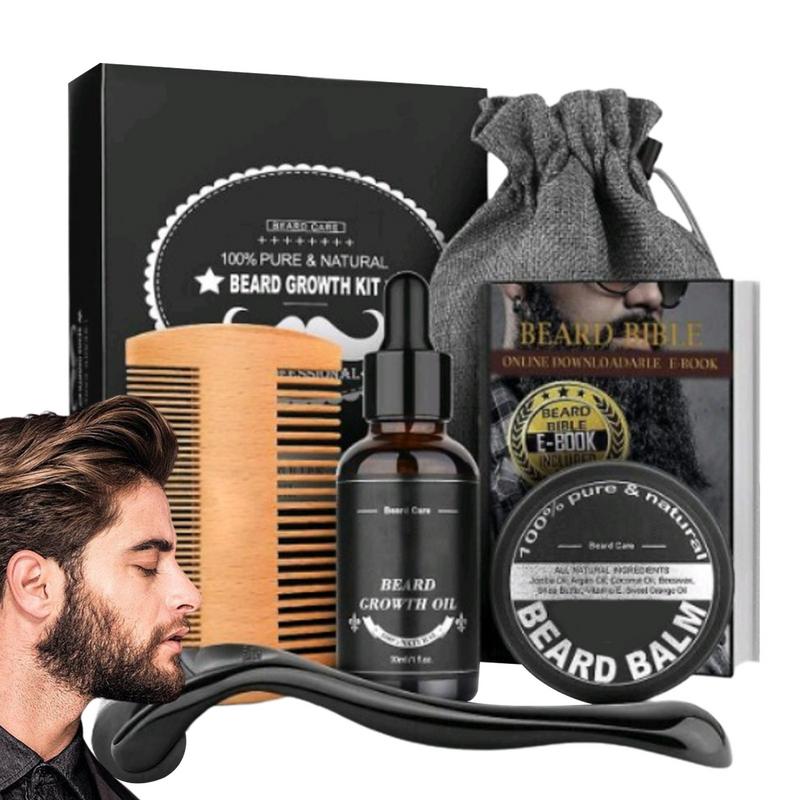 5pcs 남자 수염 Barba 손질 수염 세트 수염 성 - Mens Grooming Kit Bag 리뷰 및 가격