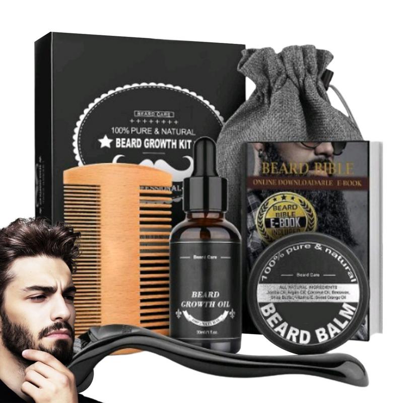 5pcs 남자 수염 Barba 손질 수염 세트 수염 성 - Mens Grooming Kit Bag 리뷰 및 가격